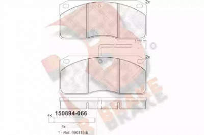 R BRAKE rb0894066 -  Комплект тормозных колодок, дисковый тормоз